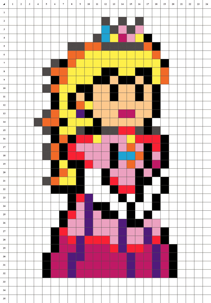 Pixel Art Princesse Peach Mario Cretsiz Ablon Ndirme