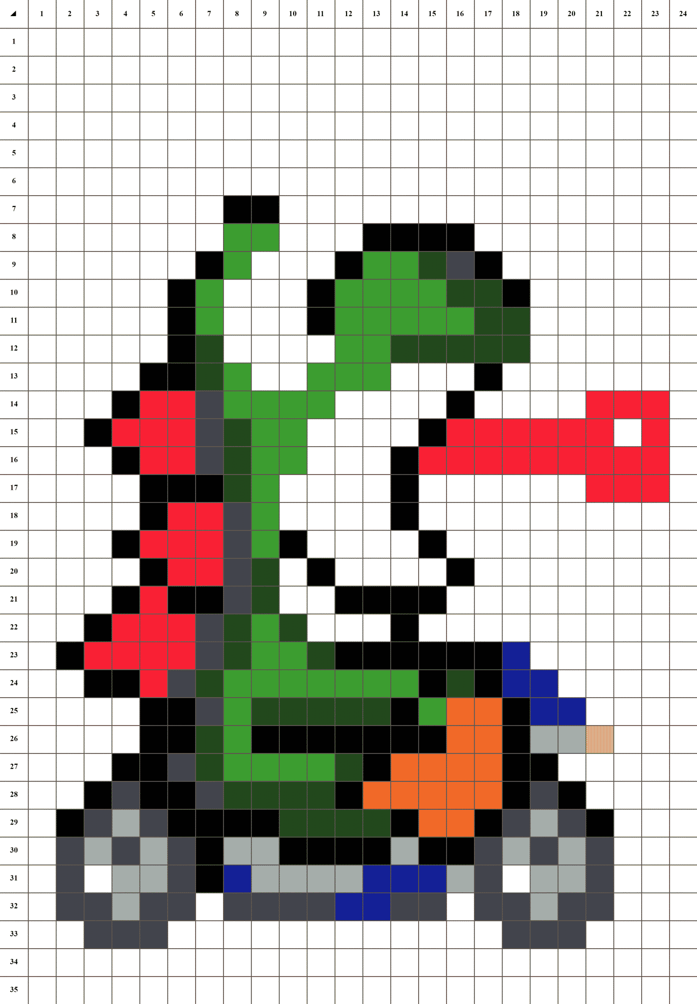 Yoshi Pixel Grid
