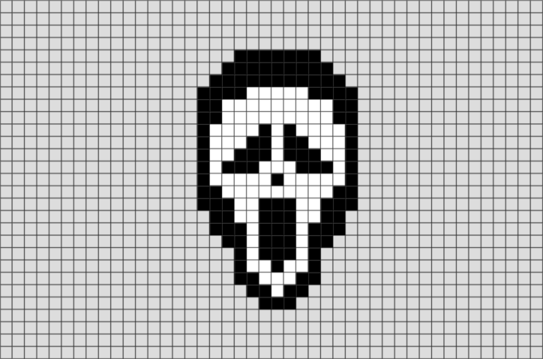 Ghostface Pixel Art Schema Di Disegno Semplice