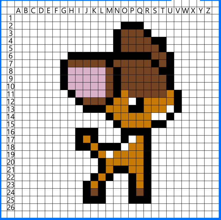 Bambi Disney Pixel Art Simple Drawing Pattern