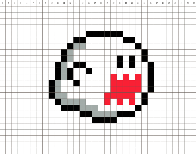 Boo Mario Ghost Pixel Art