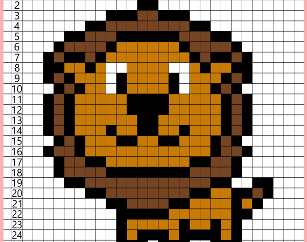 Der Löwe Pixel Art