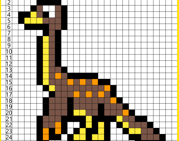 Dinosaurier Brachiosaurus Pixel art