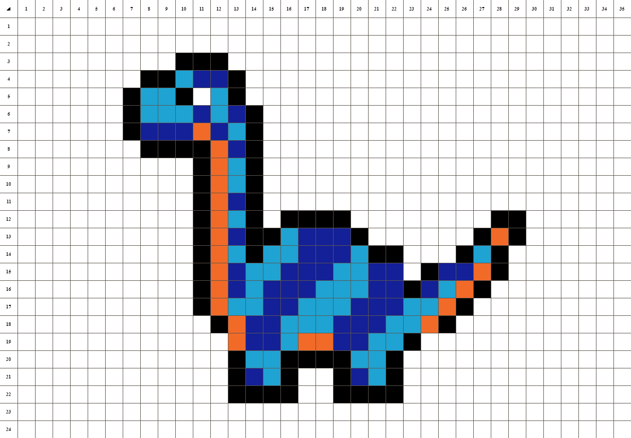Diplodocus Dinosaurier Pixel Art