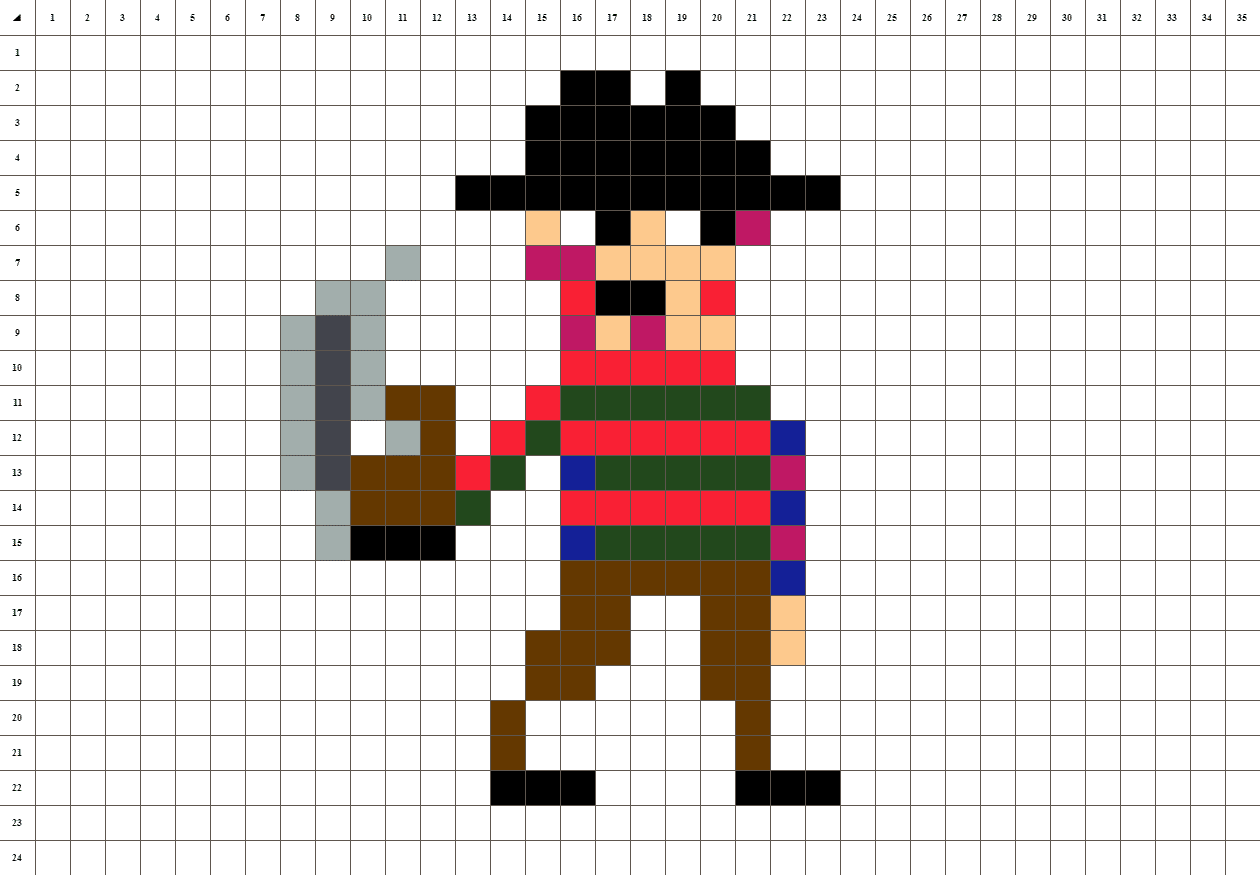 Freddy Krueger pixel art