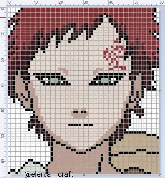 Gaara Naruto Pixel Art