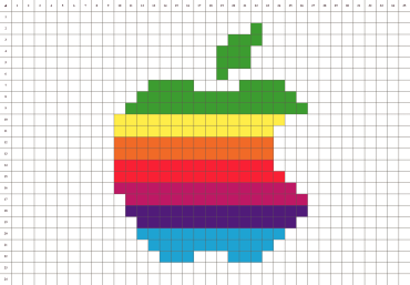 Apple logo Pixel Art Template - Easy to draw