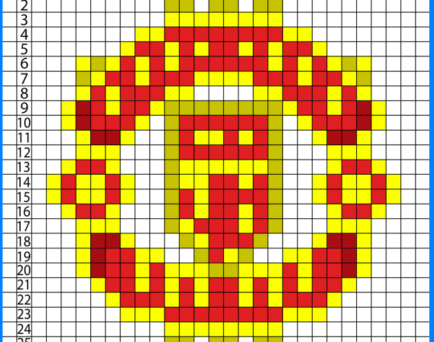 Manchester Utd Logo Pixel art