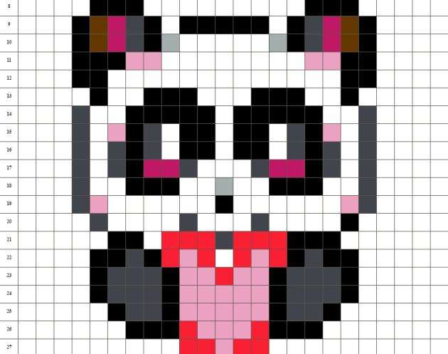 Panda Liebe Pixel Art