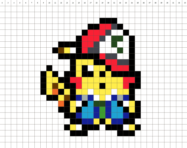 Pikachu Pokemon pixel art