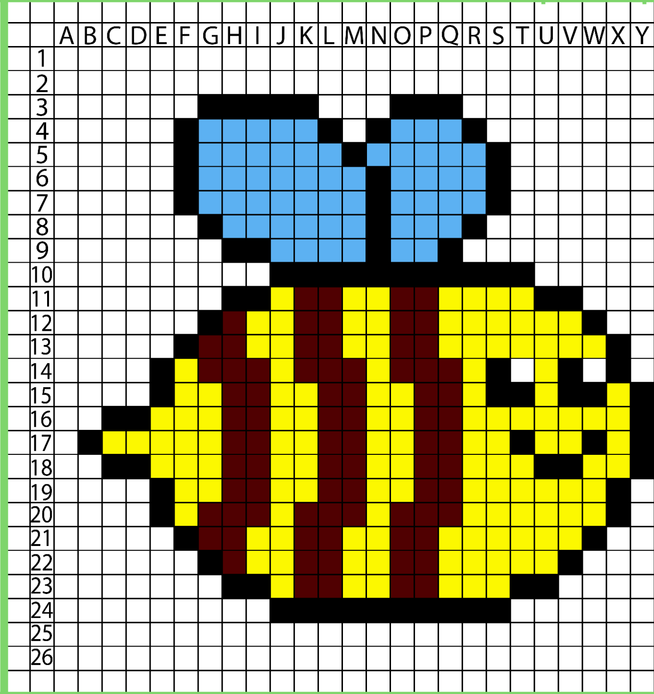 Pixel Art Bee - Free Template Download
