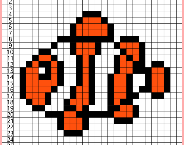 Pixel Art Clownfisch