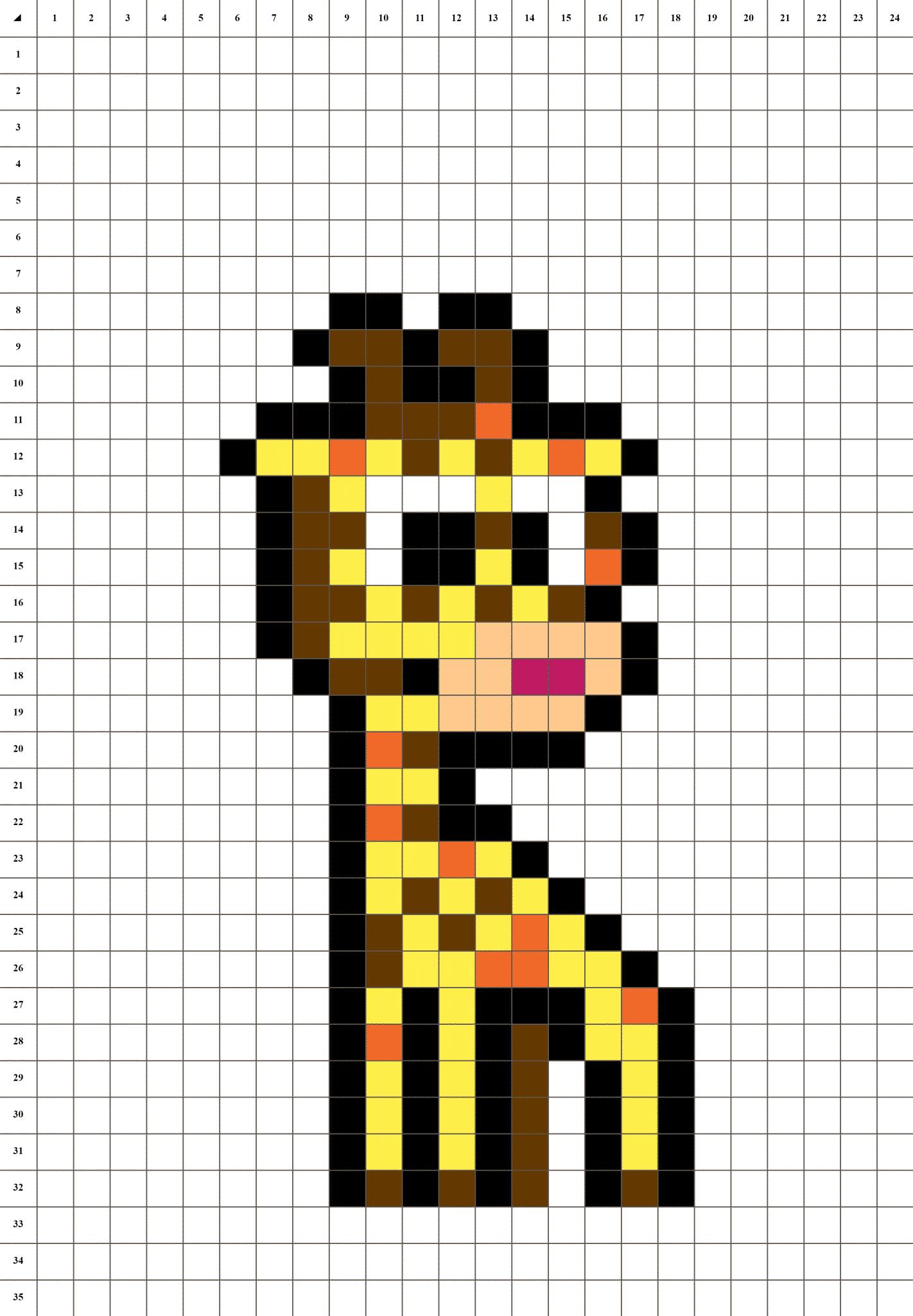 Pixel Art Giraffe