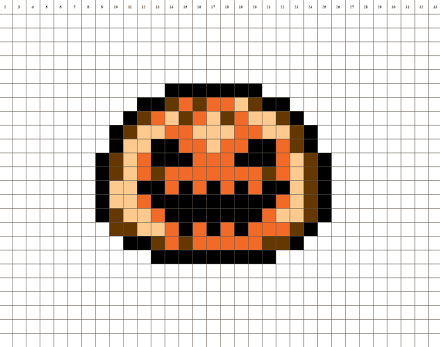 Pixel Art Halloween Kürbis