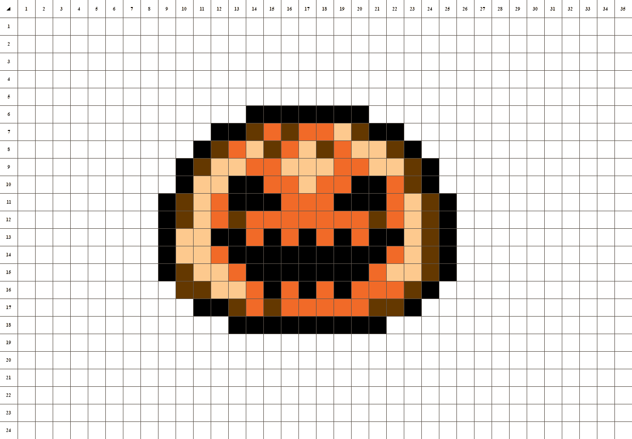 Pixel Art Halloween Kürbis