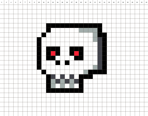 Pixel Art Halloween-Schädel