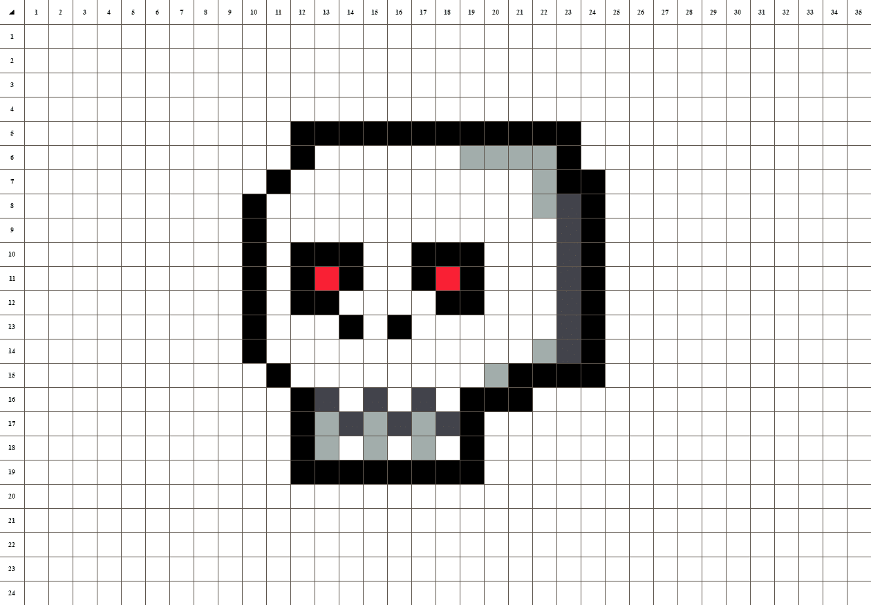 Pixel Art Halloween-Schädel