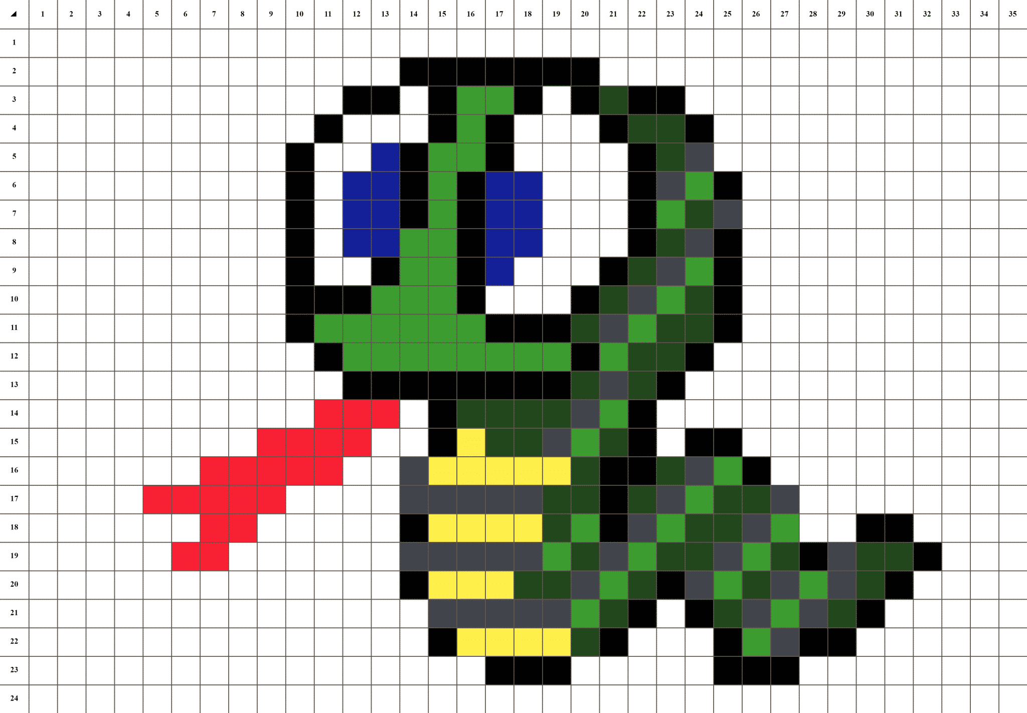 Pixel Art Mosaik Schlange