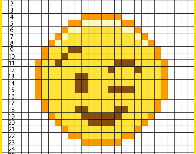 Pixel art Emoji Zwinkern