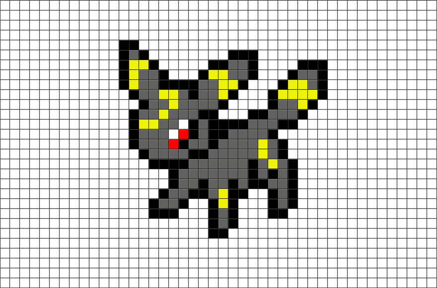 Pixel art Noctali Pokemon