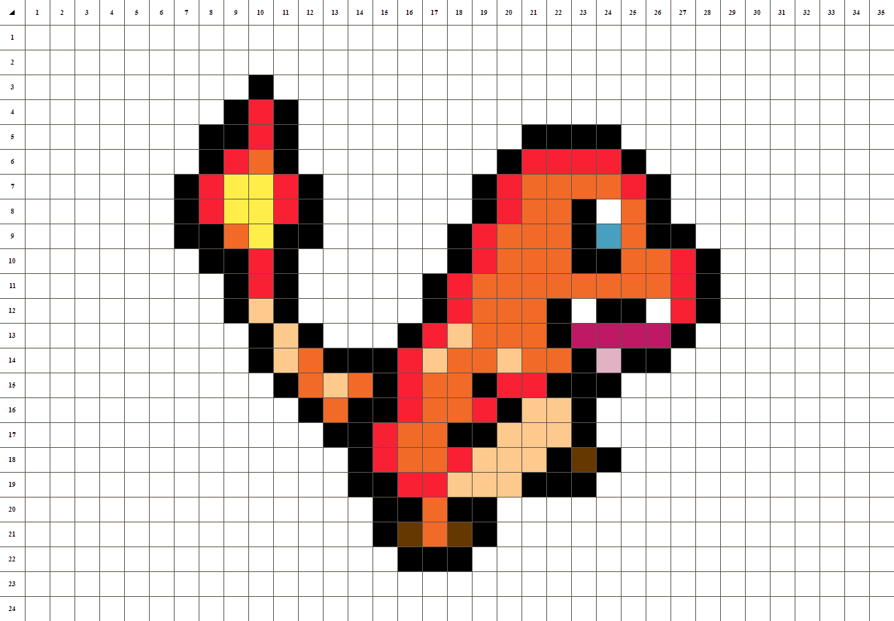 Salameche Pokemon Pixel art