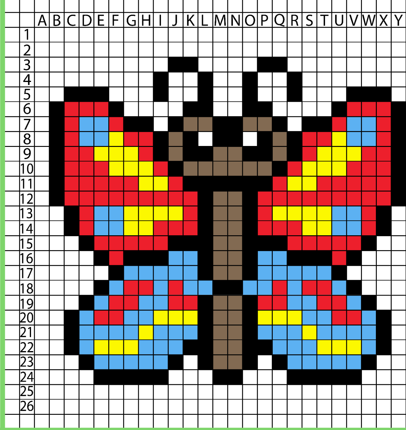 Schmetterling Pixel Art