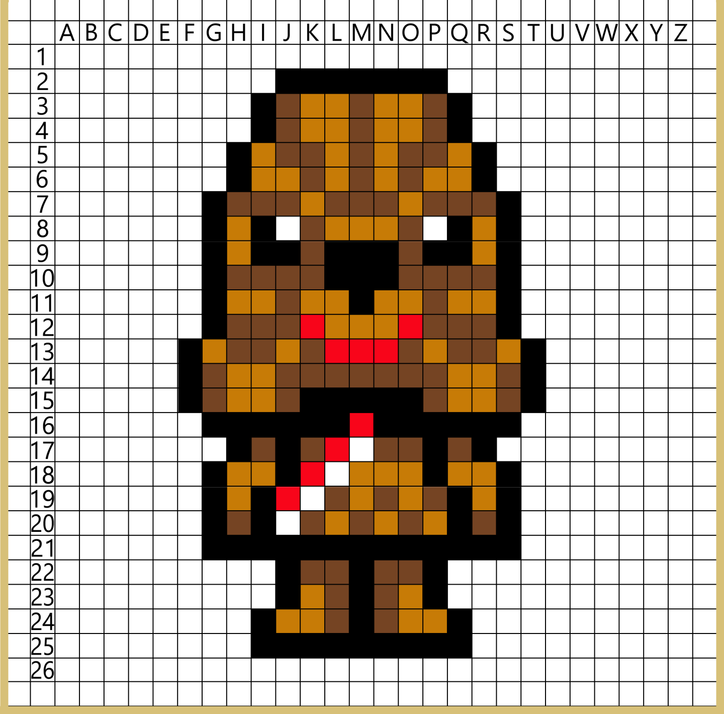 Chewbacca de la guerre des étoiles Pixel art