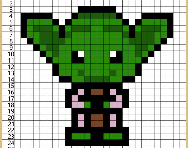 Star Wars Yoda Pixel art