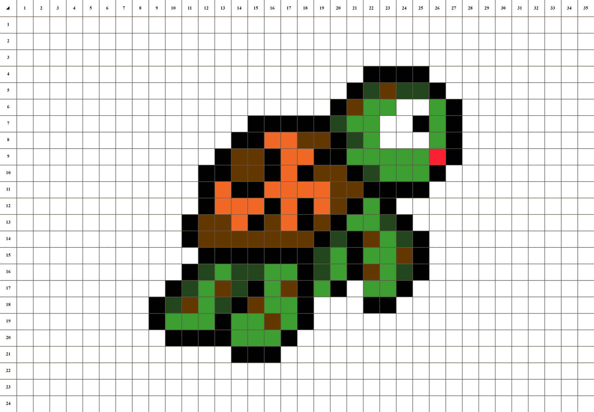 Turtle Nemo Pixel Art