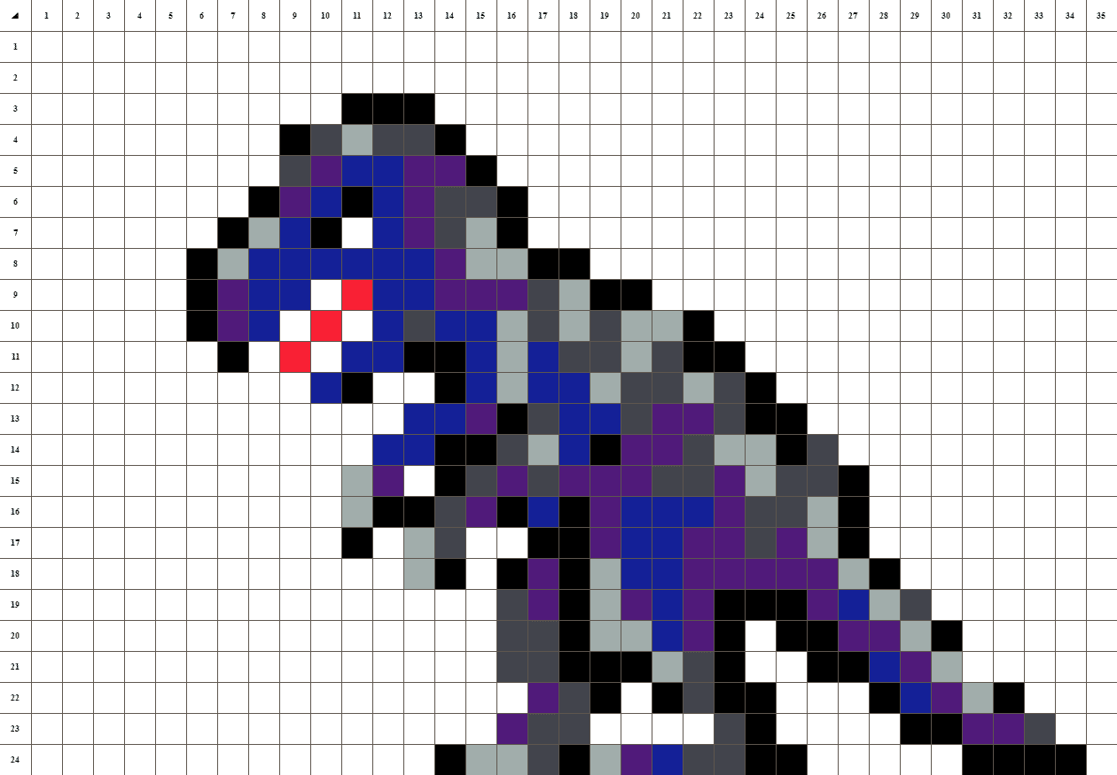 Tyrannosaurus Dinosaurier Pixel Art