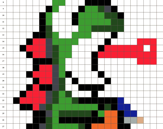 Yoshi Mario Kart Pixel art