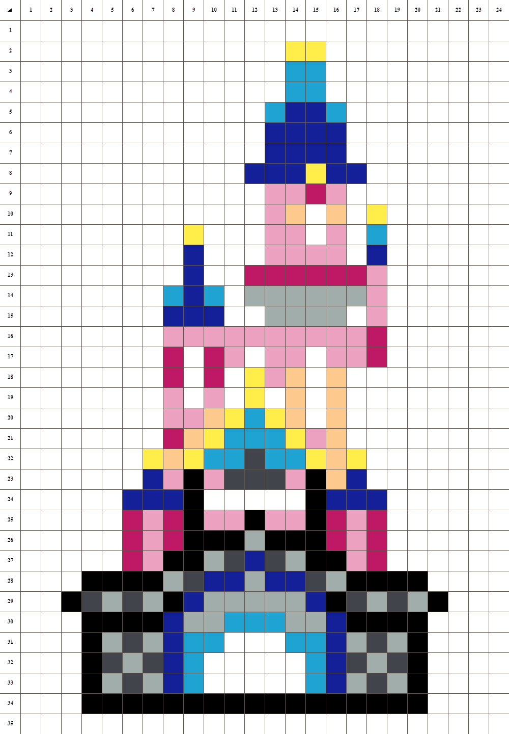Schloss Disney Pixel Art