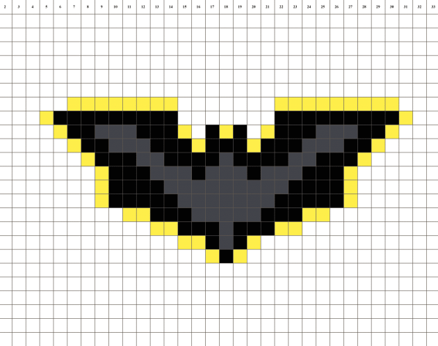 Batman-Symbol Pixel art