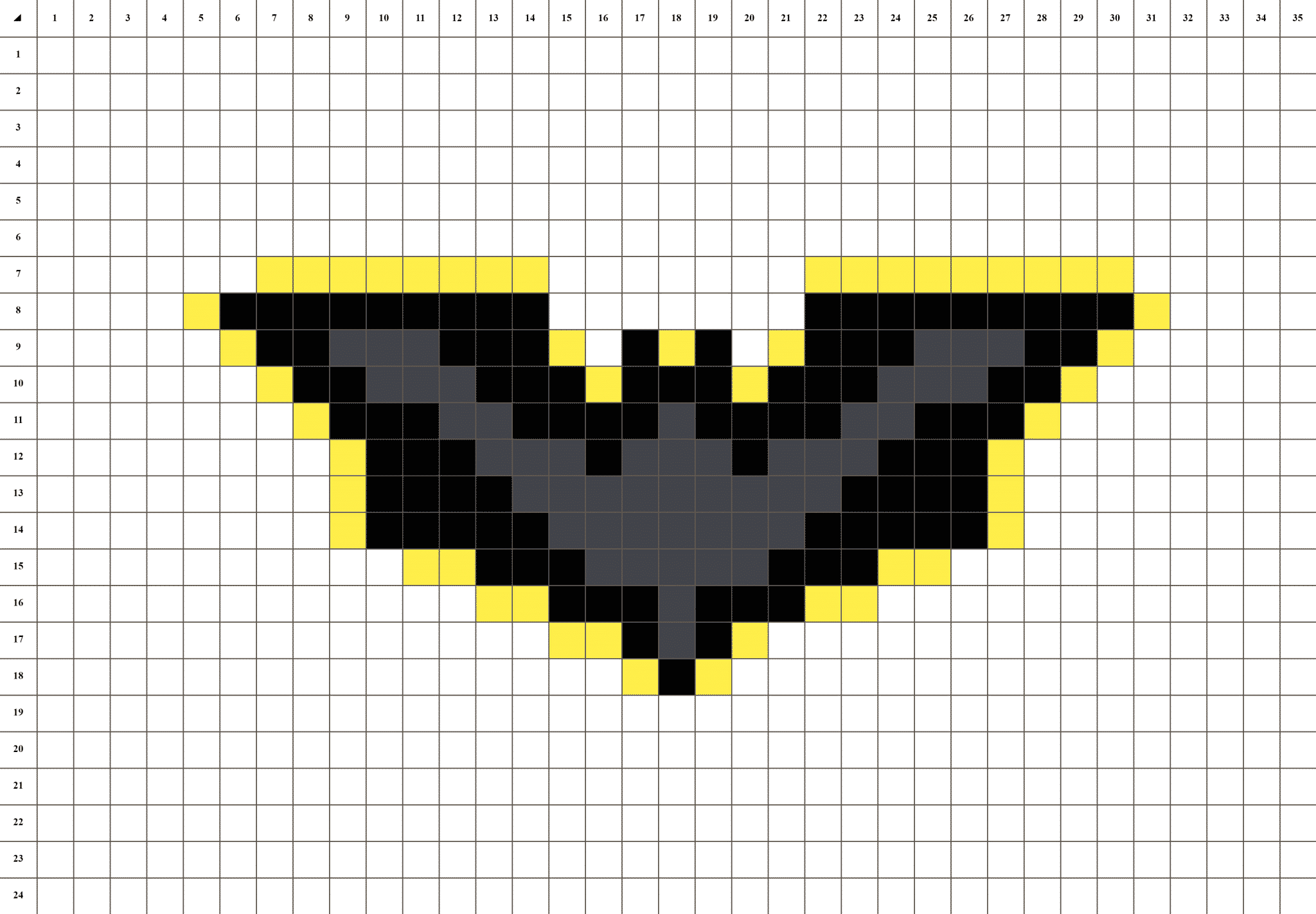 Batman-Symbol Pixel art