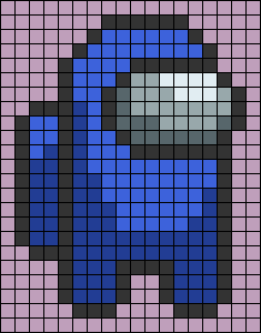 Bleu among us Imposter pixel art