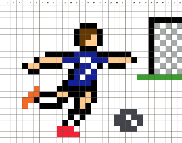 Fußballtorschießen Pixel Art