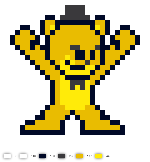 Golden Freddy pixel art