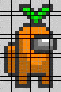 Imposteur orange pixel art