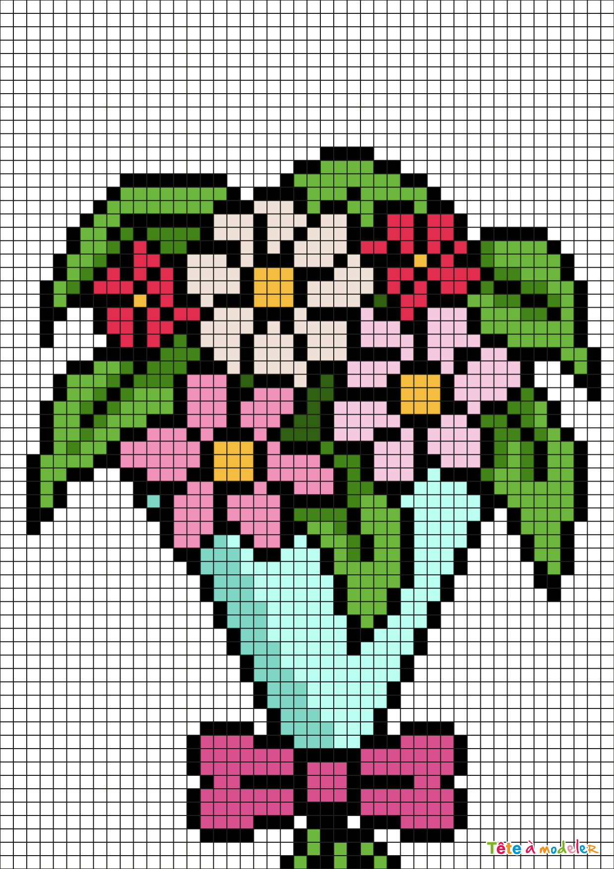 Pixel Art Blumenstrauß