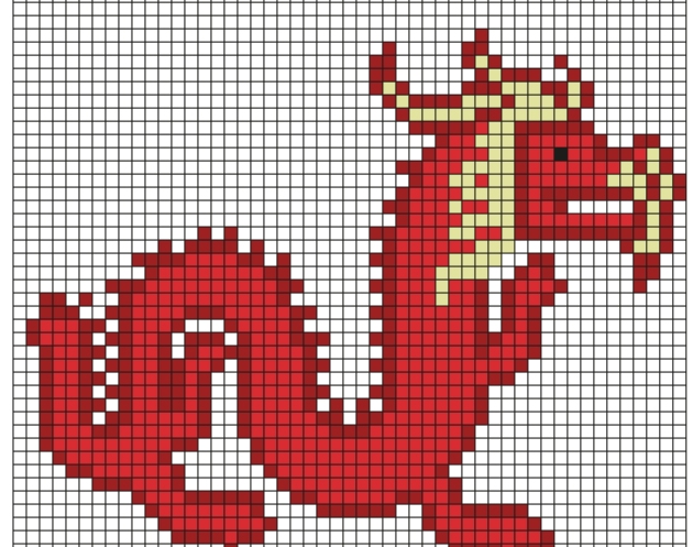 Pixel Art Chinesischer Neujahrsdrache