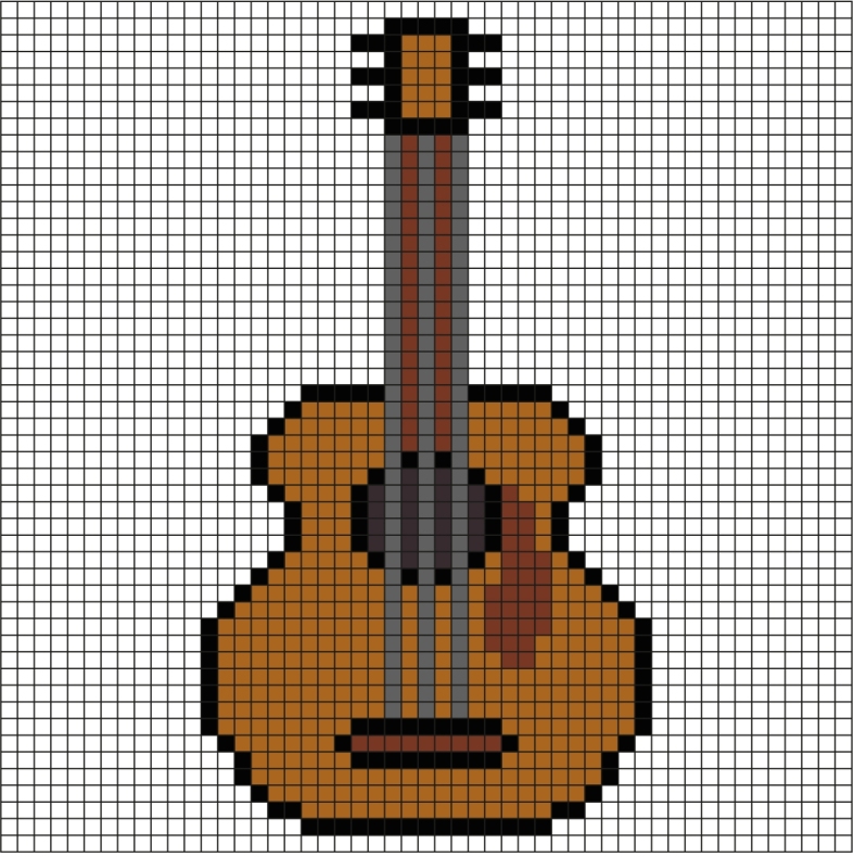 Guitar Pixel Art : Free to watch and download