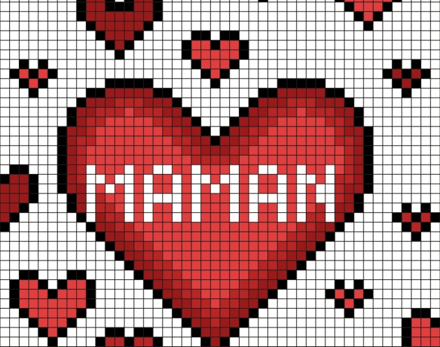 Pixel Art Herzen für Mama