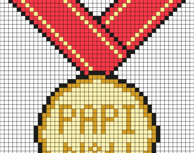 Pixel Art Medaille für Papi