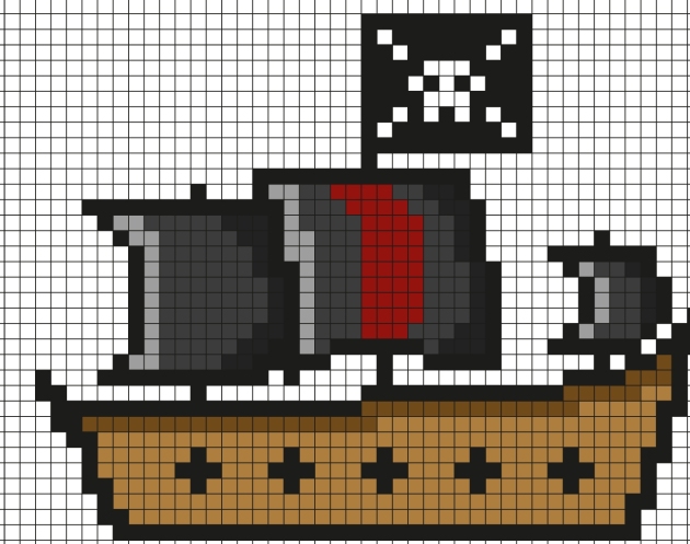 Pixel Art Piratenschiff
