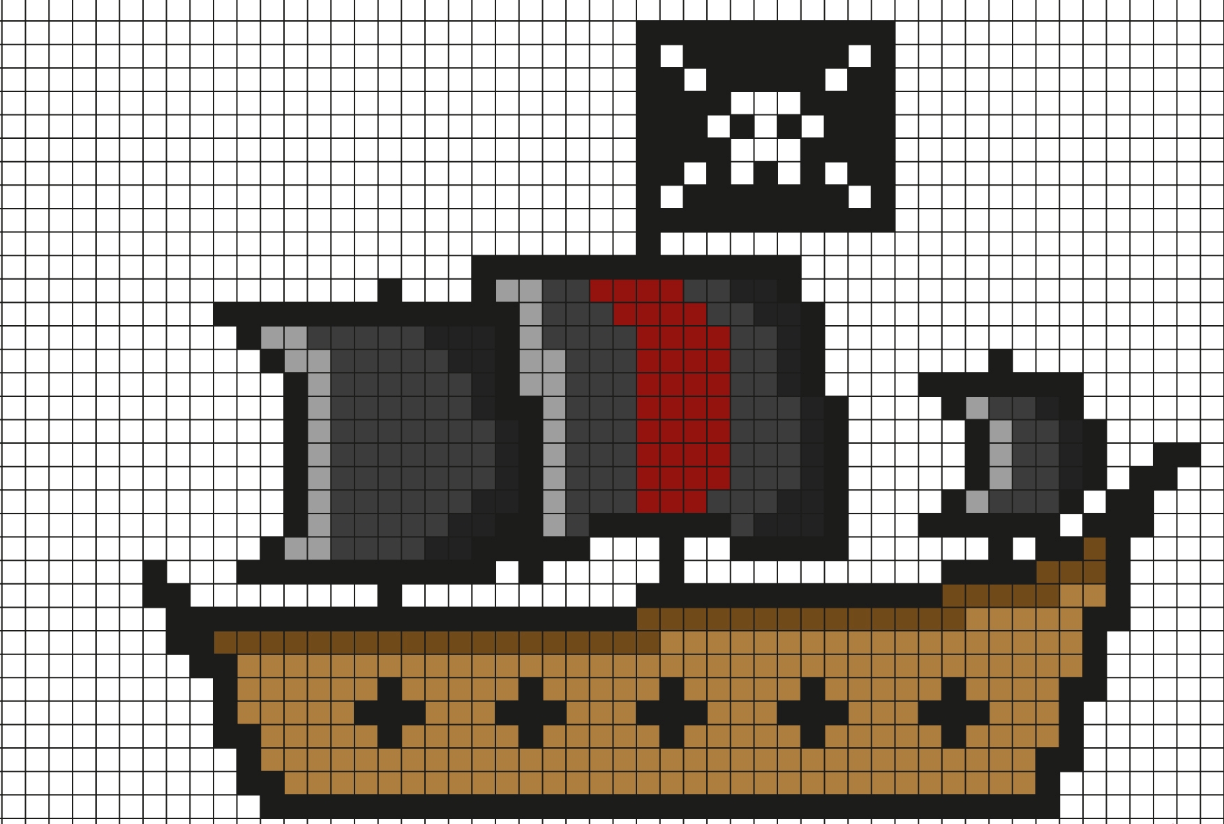 Pixel Art Piratenschiff