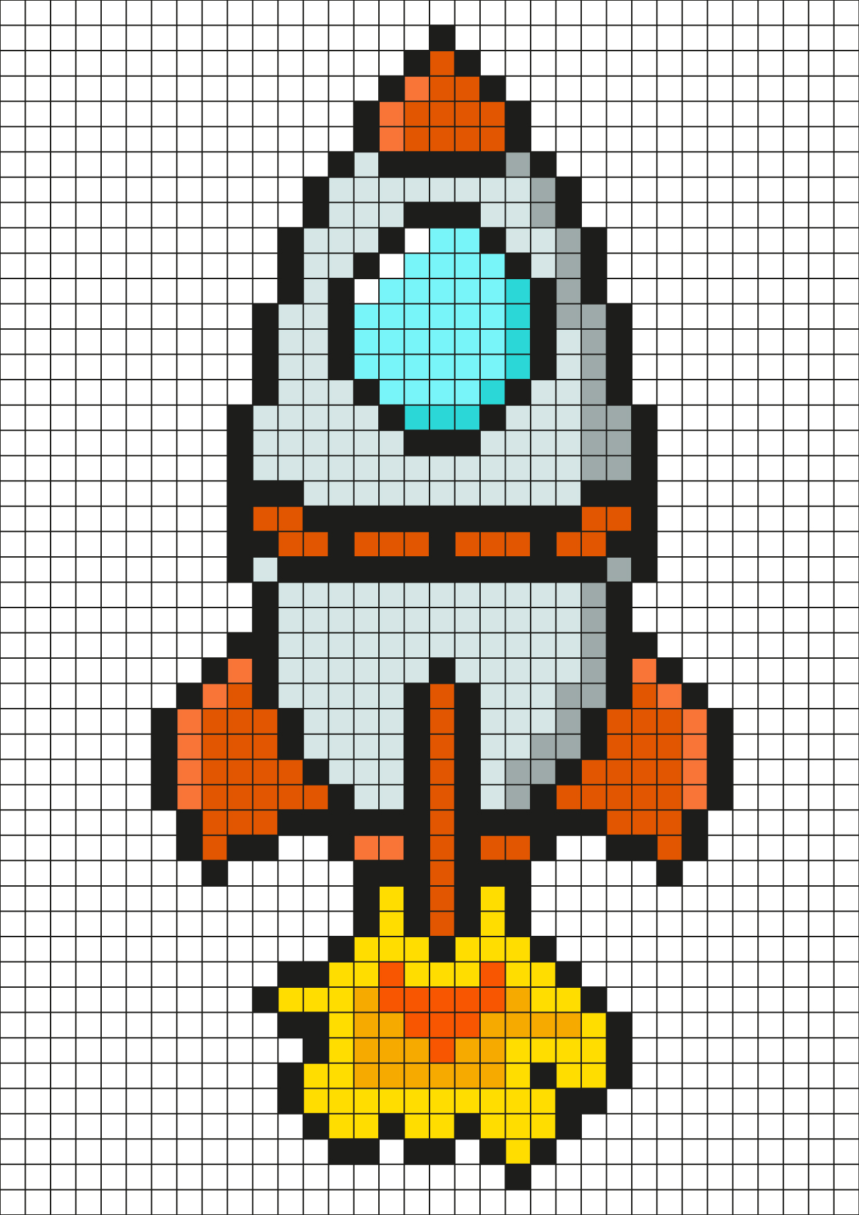 Pixel Art Rakete