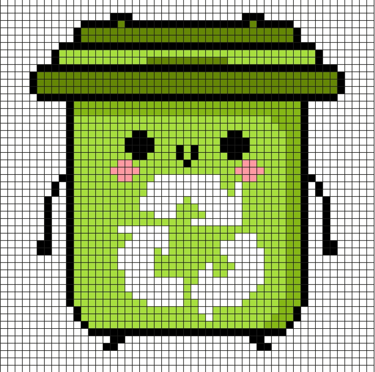Pixel Art Recycling Mülleimer