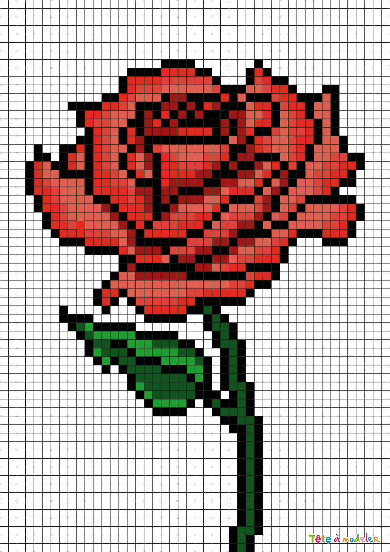 Pixel Art Rose