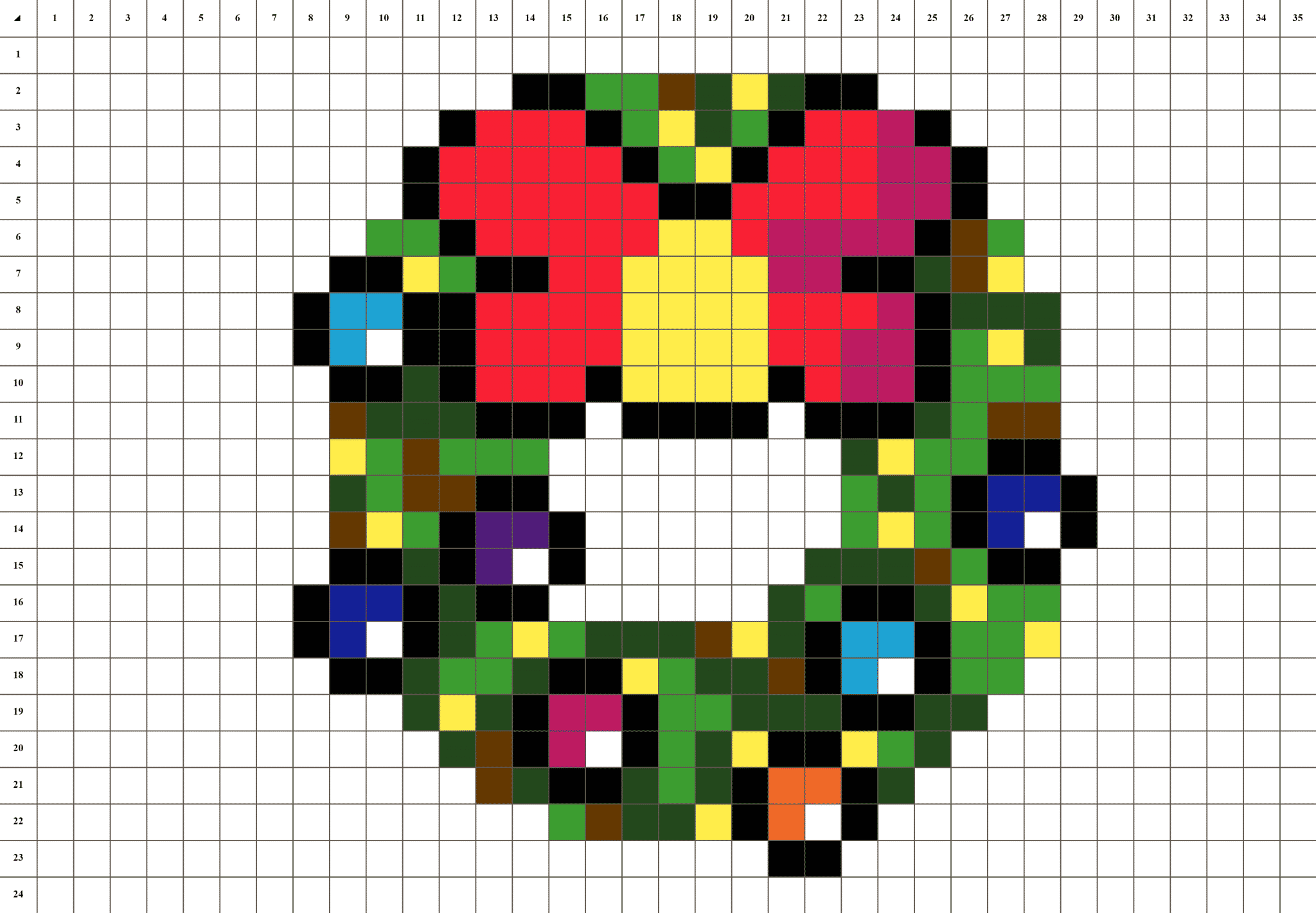 Pixel Art Weihnachtskranz