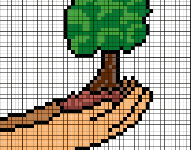 Pixel Art eines Baums